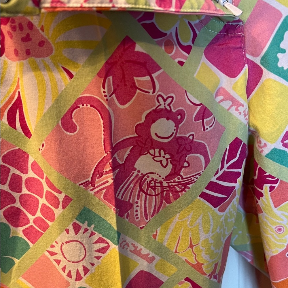 Lilly Pulitzer Capri Pants Patchwork Tropical Flo… - image 3